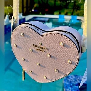 Kate spade Love Shack Crossbody New w/Tags Saffiano Leather Heart faux pearls